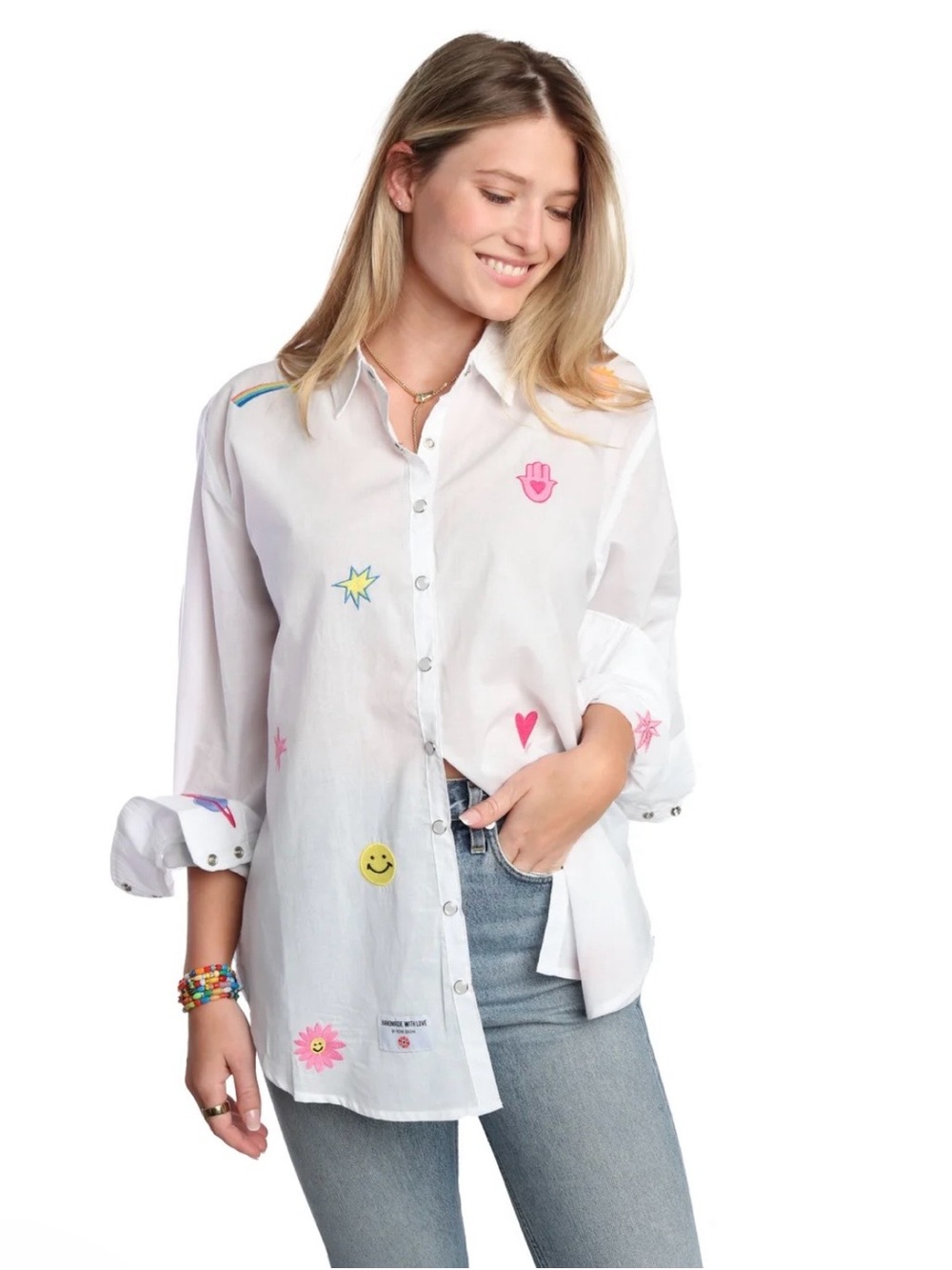 Romi Basha Embroidered Patch Button-Up Shirt - Women